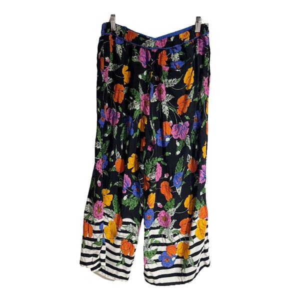 Lilka Pants - Lilka Womens Multicolor Floral Pull On Elastic Back High Rise Wide Leg Pants Sm